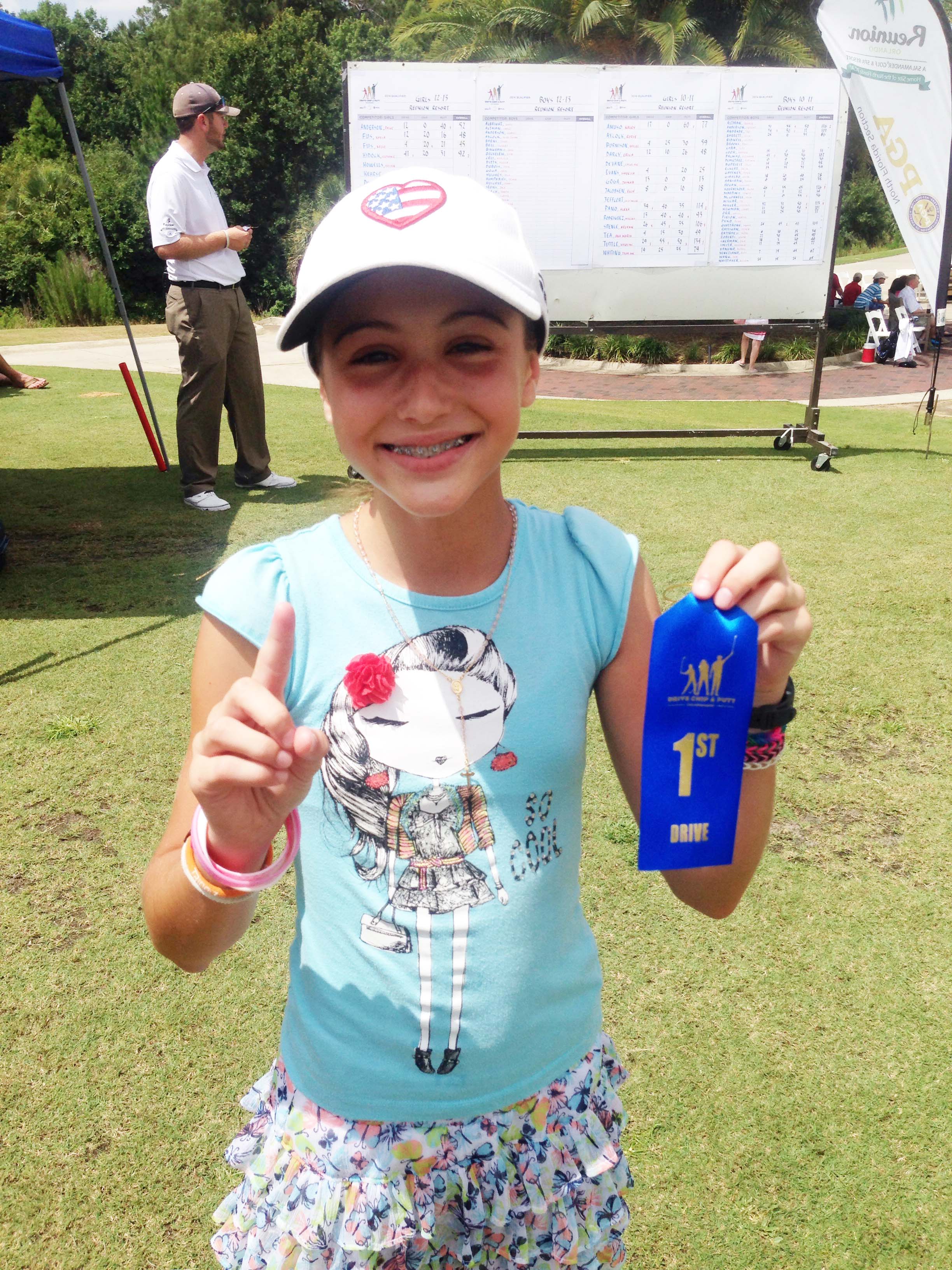 Stephanie Wins Kids Golf Competition