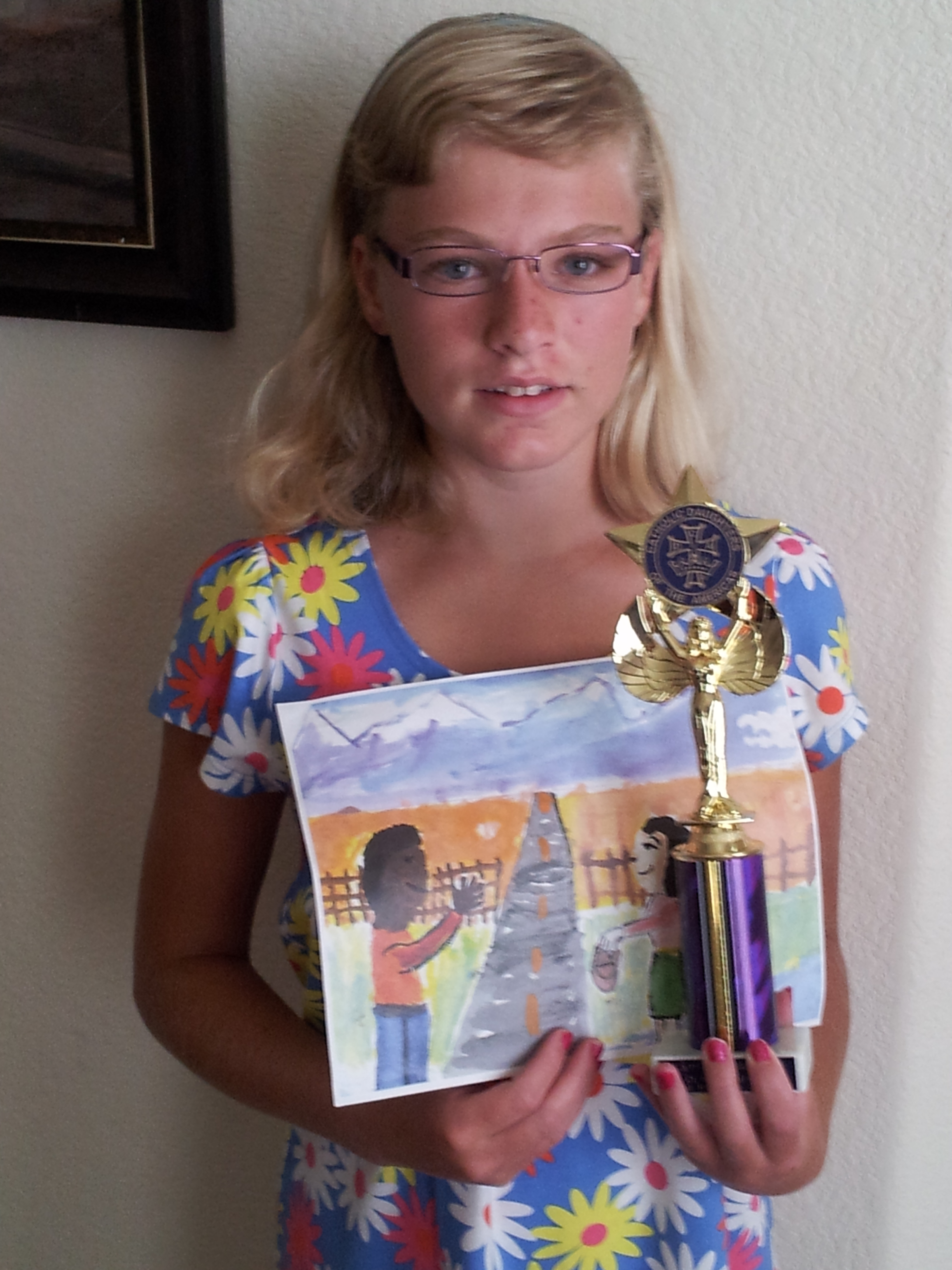 Maria Wins 1st Place in Art Contest