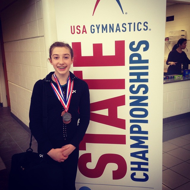 Rhianna Wins 2nd Place in VA Level 7 for US Gymnastics Association