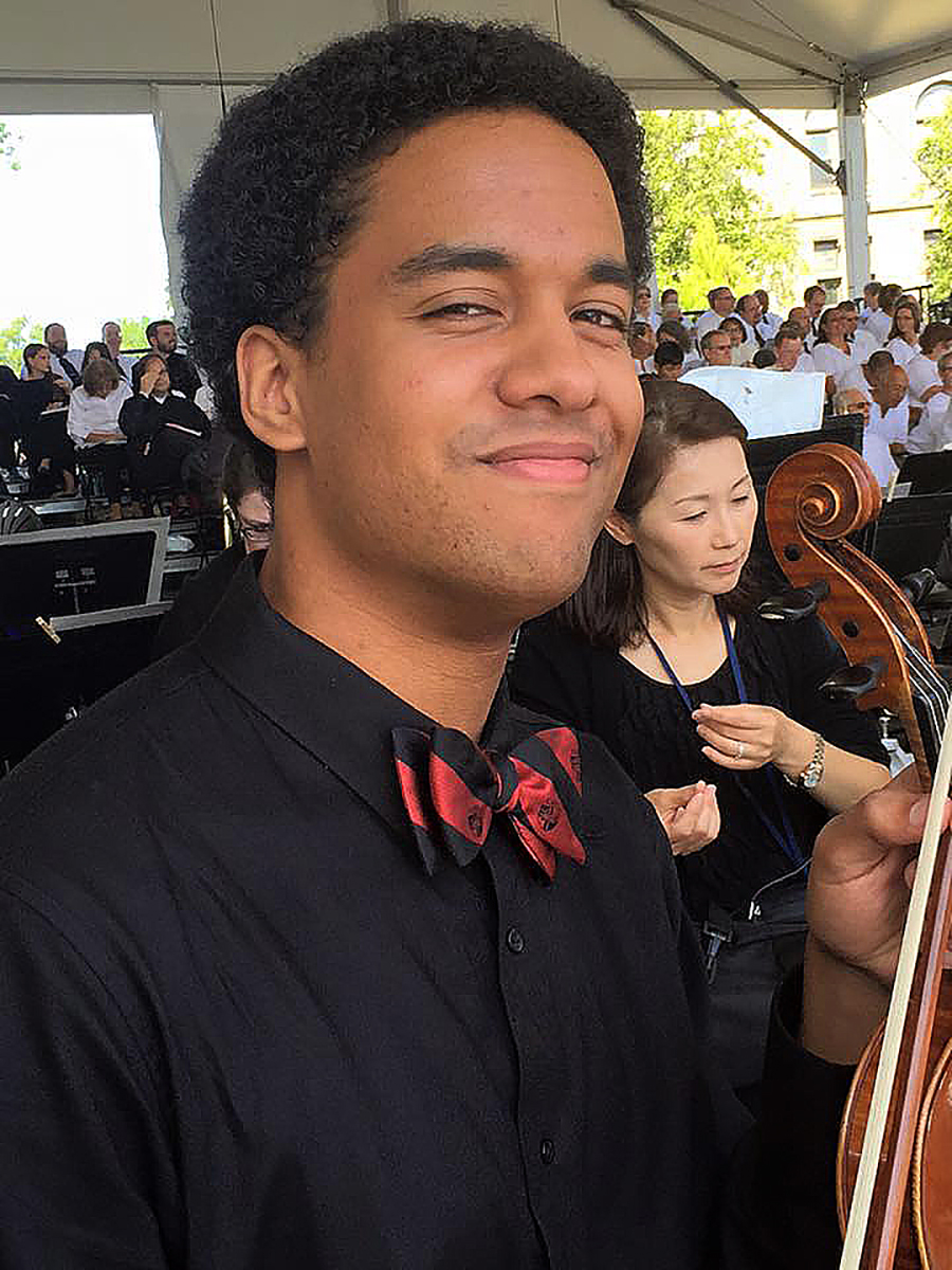 Cole Plays Violin for Pope Francis Mass in USA