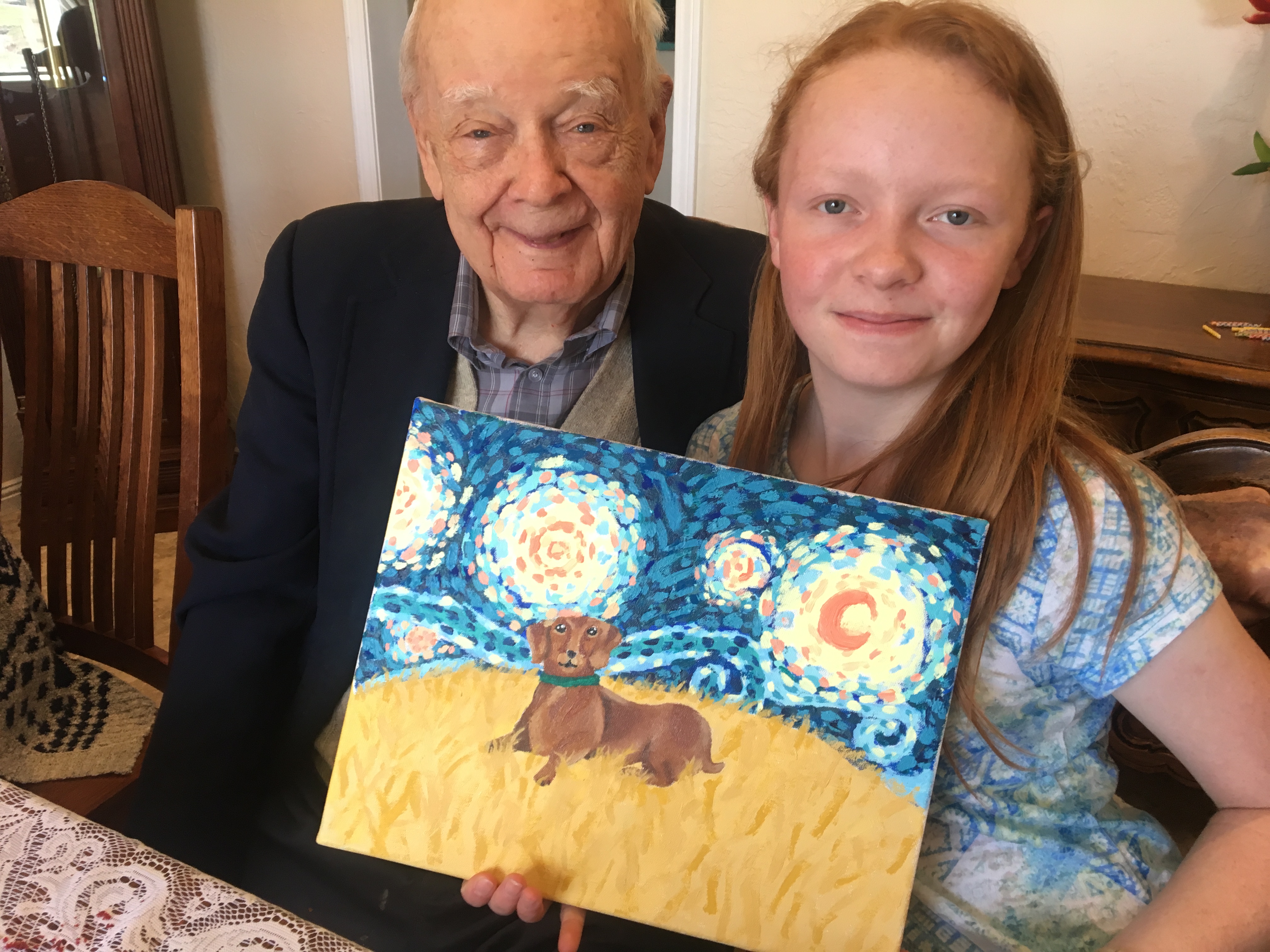 Katherine Paints Picture for 95 Year Old Grandfather