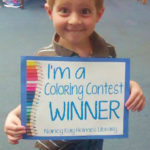 Anthony Wins Coloring Contest at Library