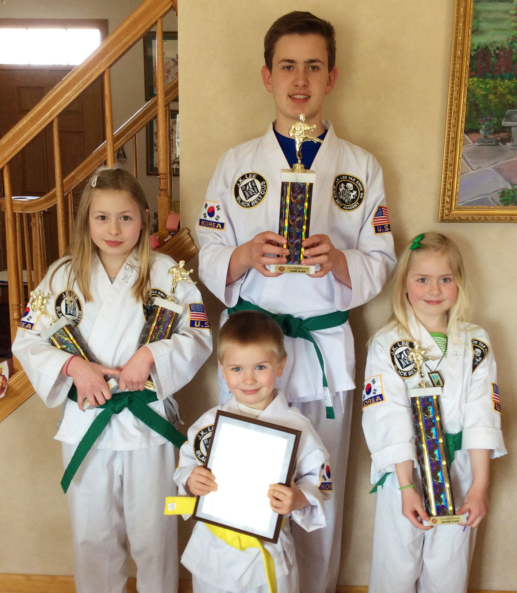 Seton Siblings Place 1st in Tae Kwon Do Family Forms