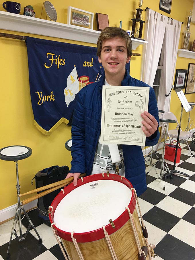 Brendan: Fifes and Drums’ Drummer of the Month