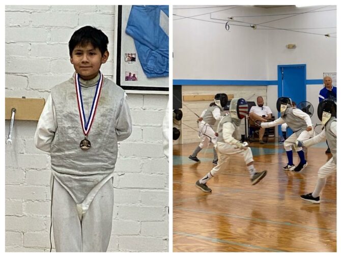 Jose Awarded Fencing Tournament Medal