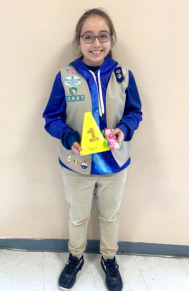 Cadette Isabella Awarded Girl Scout Derby Champion